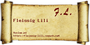 Fleissig Lili névjegykártya